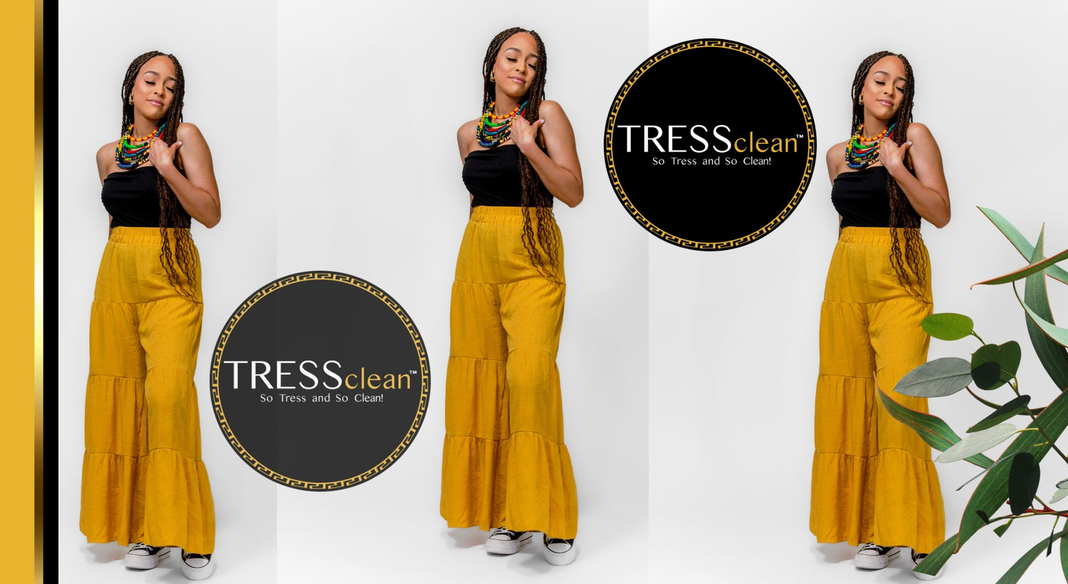 Tress Cleans braid, loc & scalp refreshening wipes all natural main ingredients.  Lemon, Eucalyptus, sea moss, biotin, rosemary and avocado used to detox locs and braids